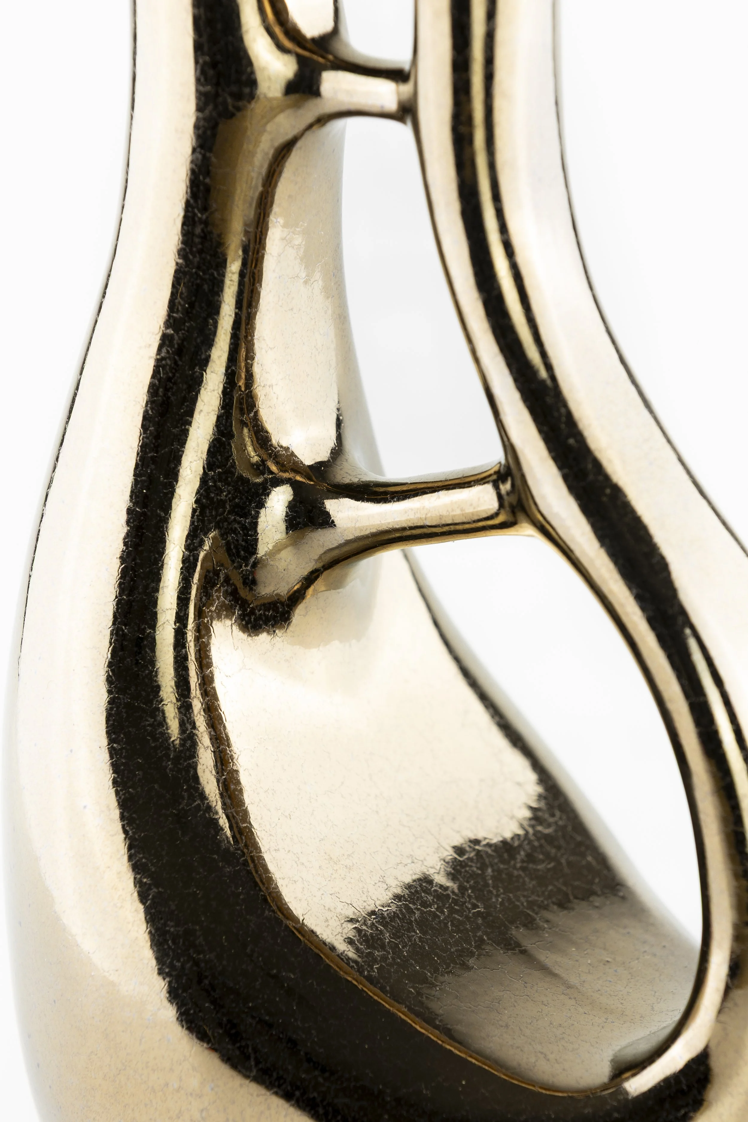 Close-up of a ceramic sculptural piece by Arra Fletcher.