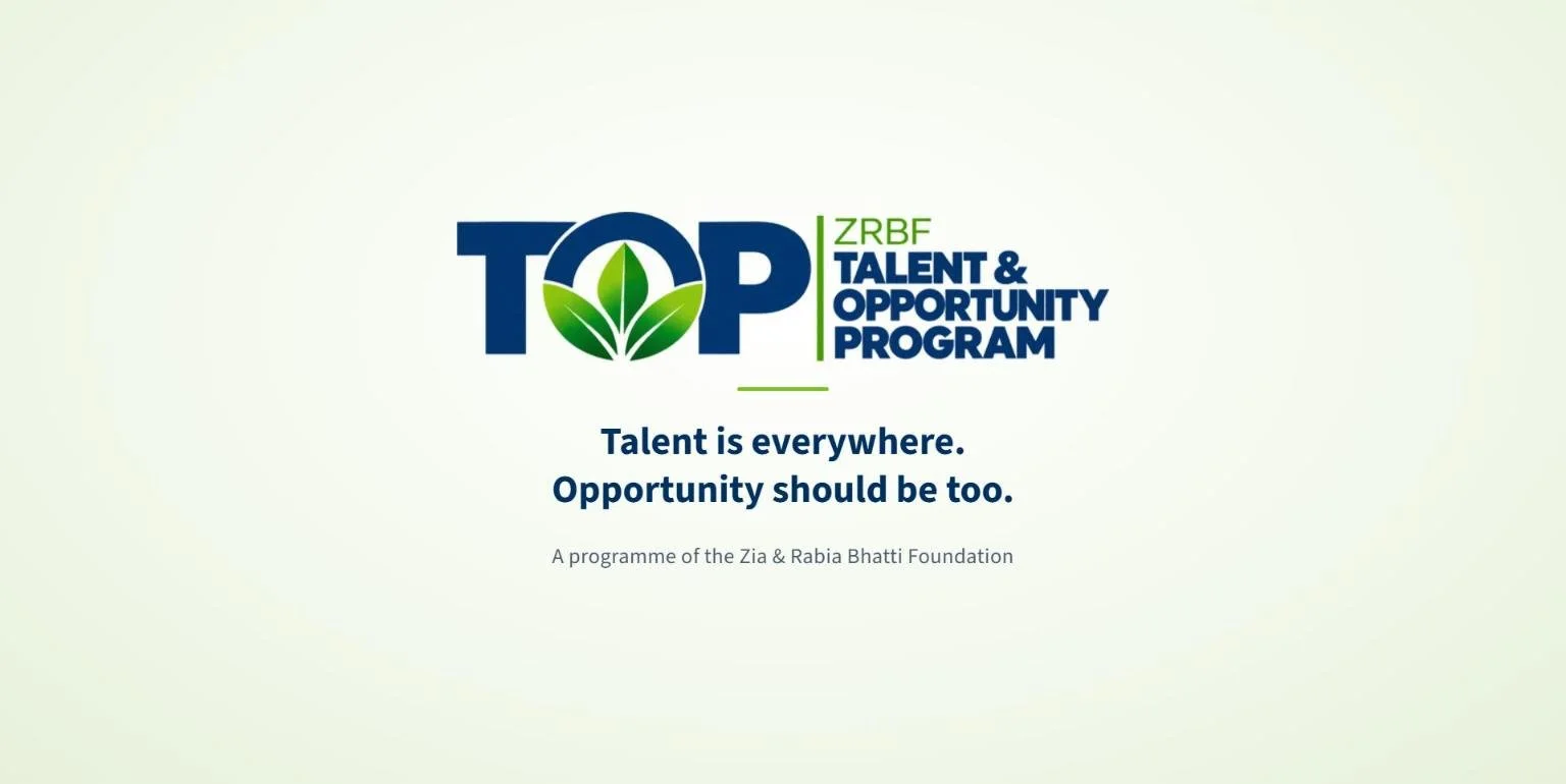 ZRBF Talent & Opportunity Program (TOP) logo: Talent is everywhere. Opportunity should be too.