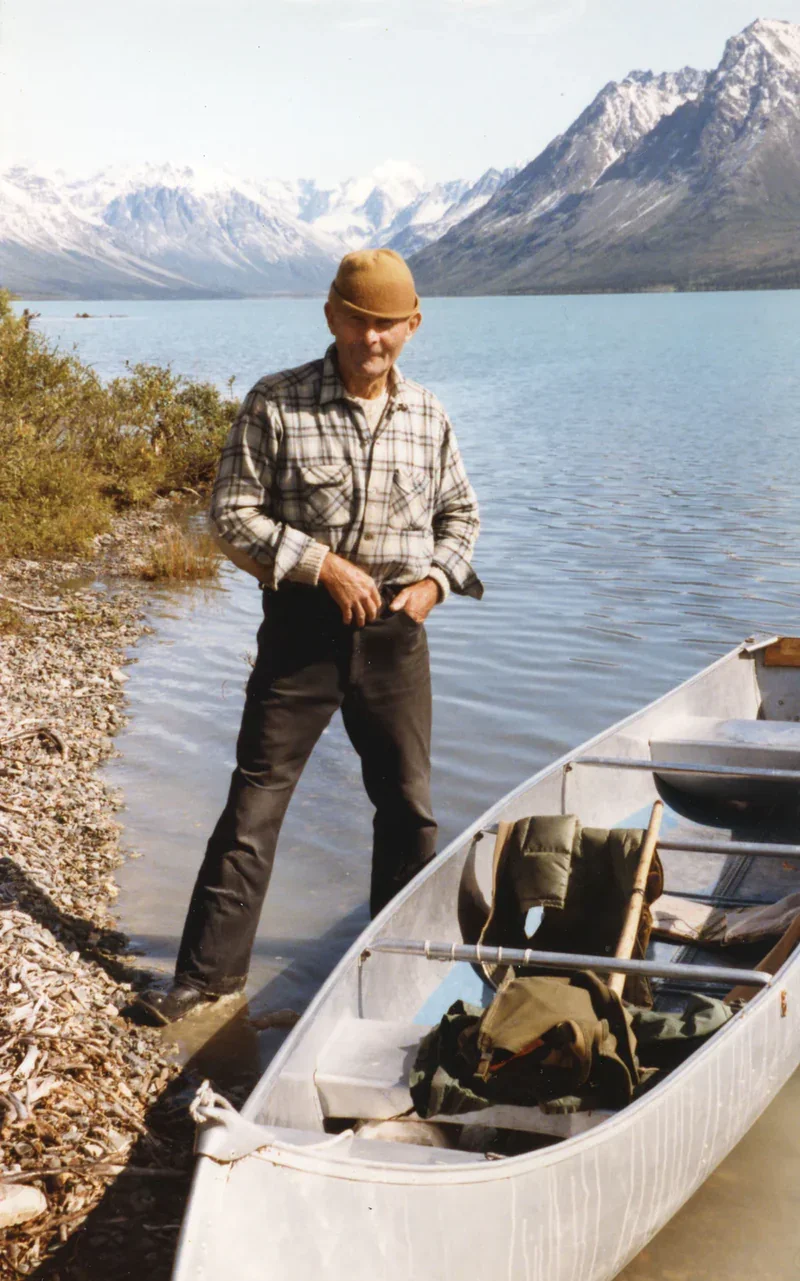 Dick and his trusty canoe