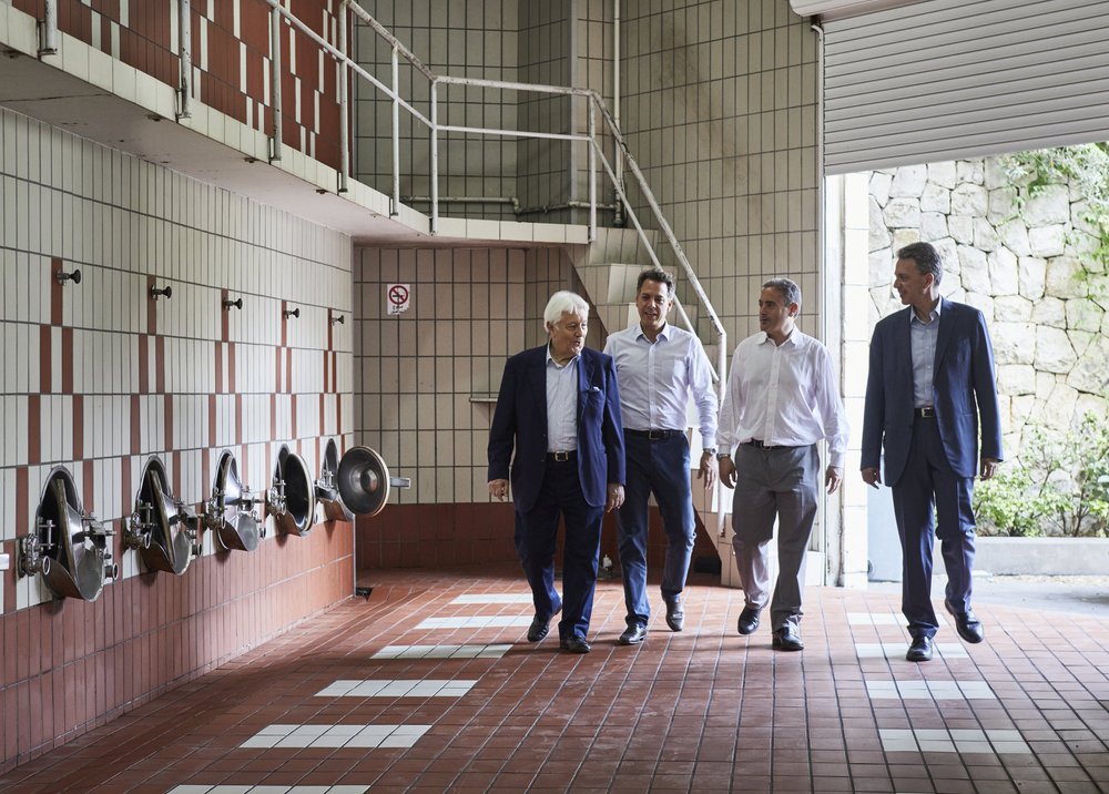 The Hochar family in the winery, Château Musar