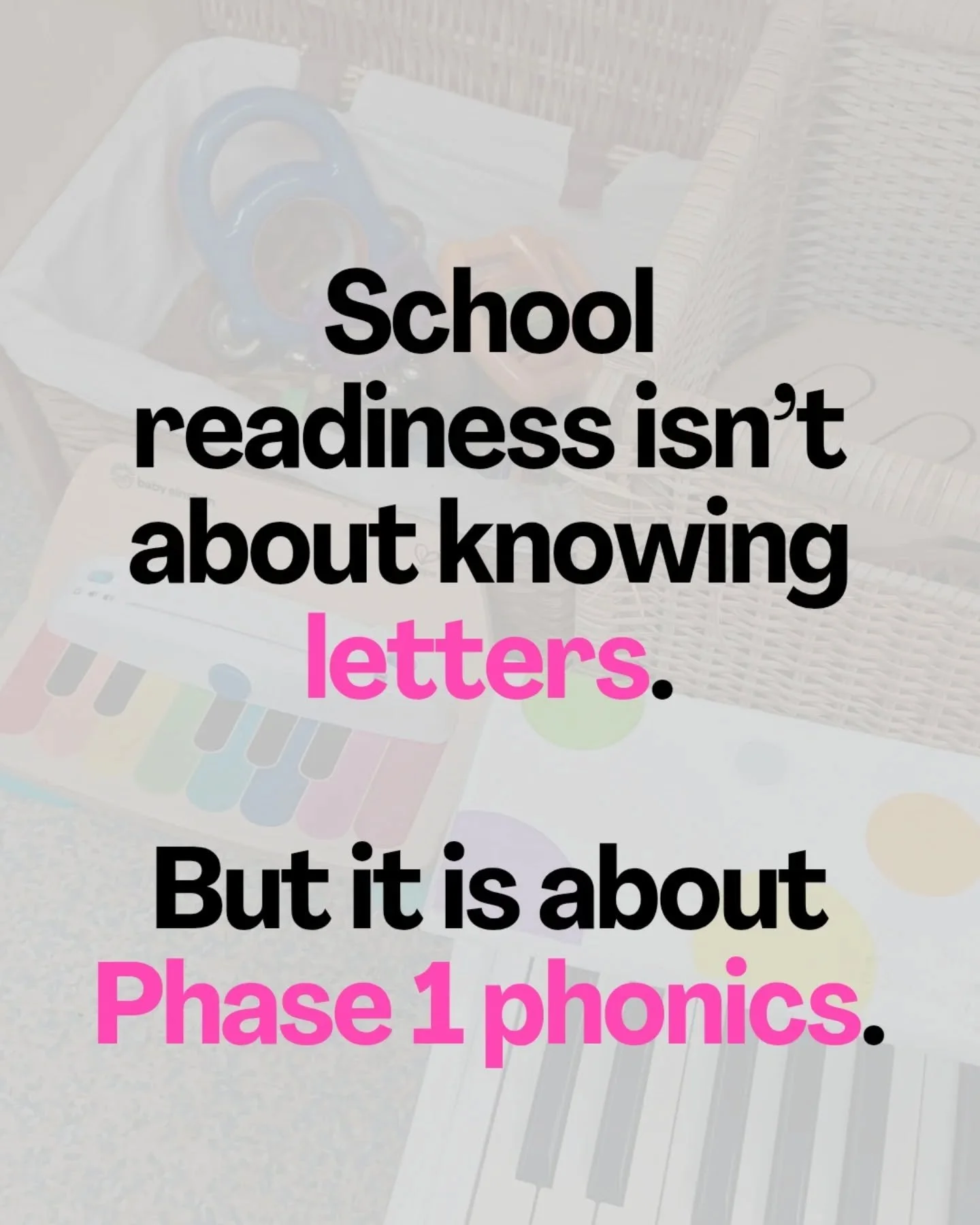 If we&rsquo;re serious about school readiness, we need to stop focusing on what children can name and start focusing on what they can hear. 

Phase 1 phonics builds the foundations that everything else relies on. Without it, we&rsquo;re not preparing