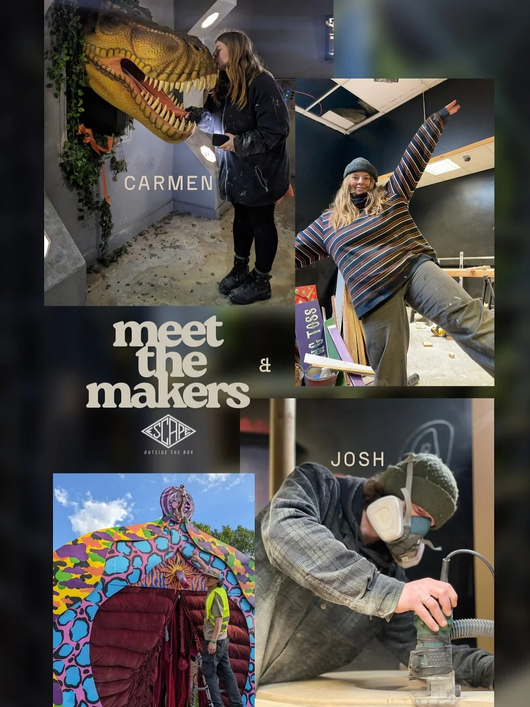 A well overdue introduction - We are Carmen and Josh of Escape Outside The Box 📦 Building worlds one dream at a time!
Here’s a little about ourselves and roles we play in EOTB, thank you for joining us here. 🖍️⚒️
#meetthemakers #propmaker #