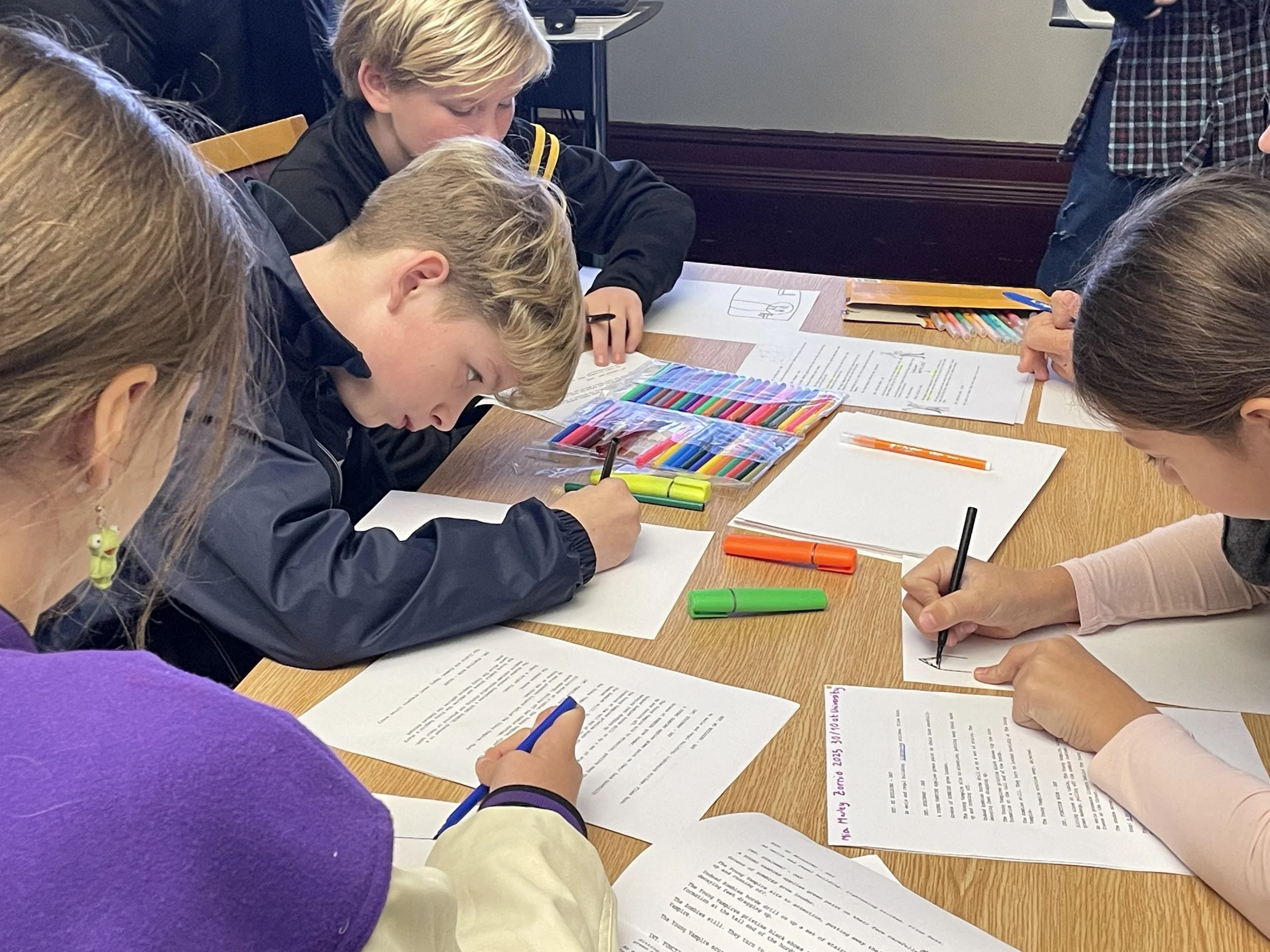 young person drawing storyboards Woodlouse Studio Film Workshop 2025