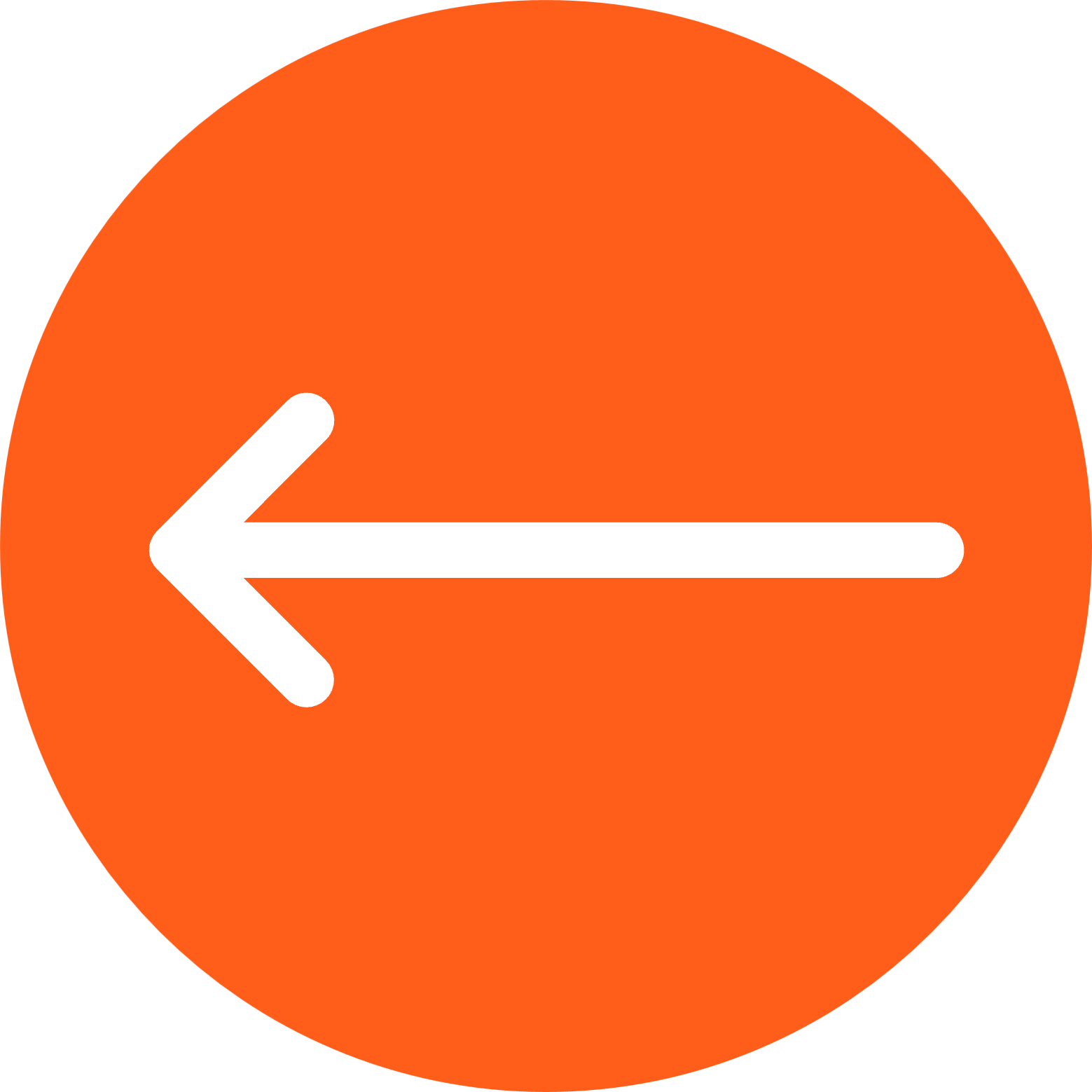 Flèche blanche à gauche sur fond orange