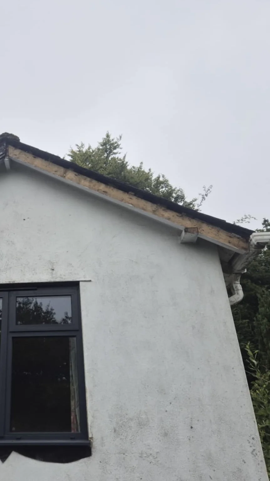 Fascia and soffit replacement on a home in Uplyme