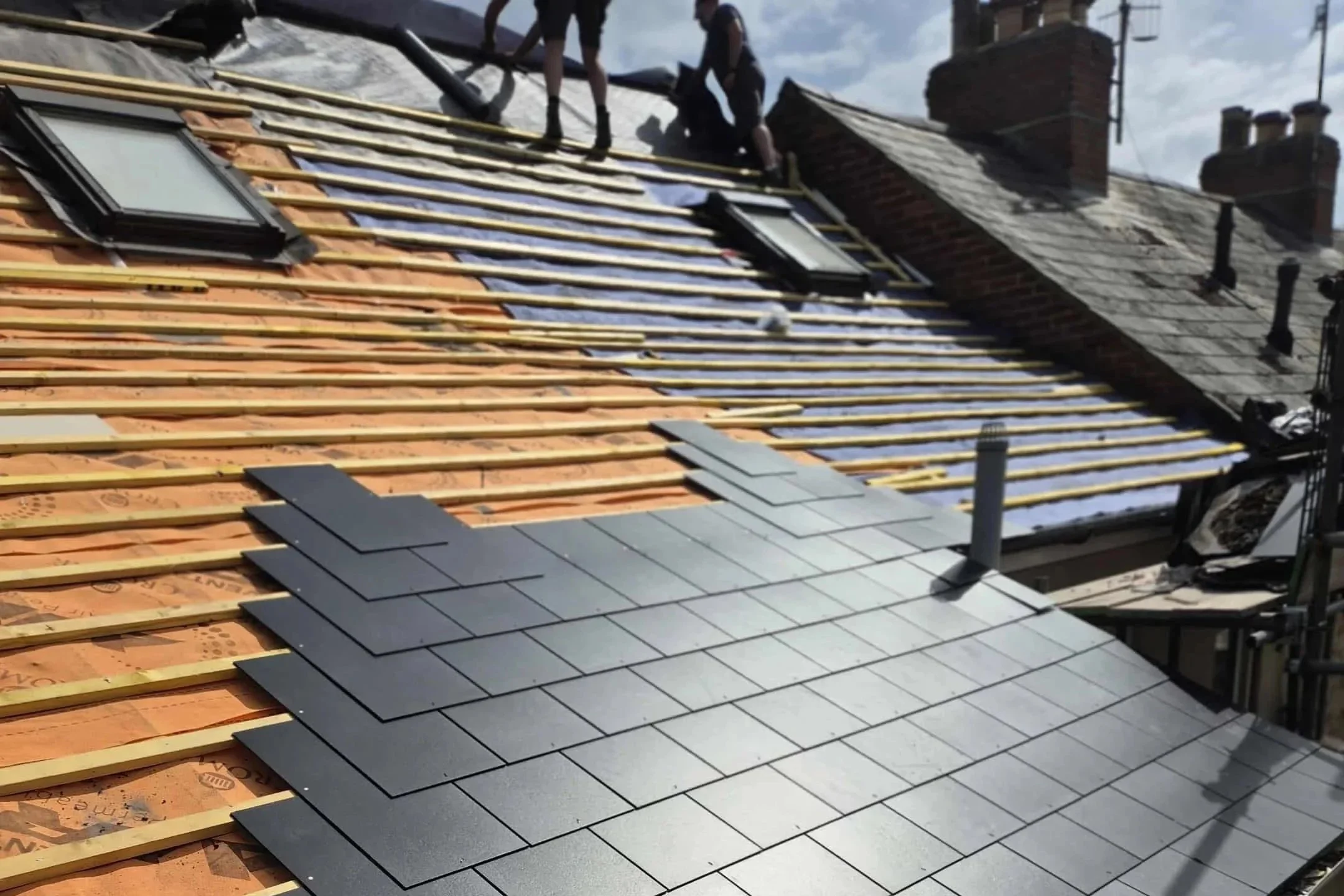 Roof stripped and renewed with breathable membrane and battens in Bridport
