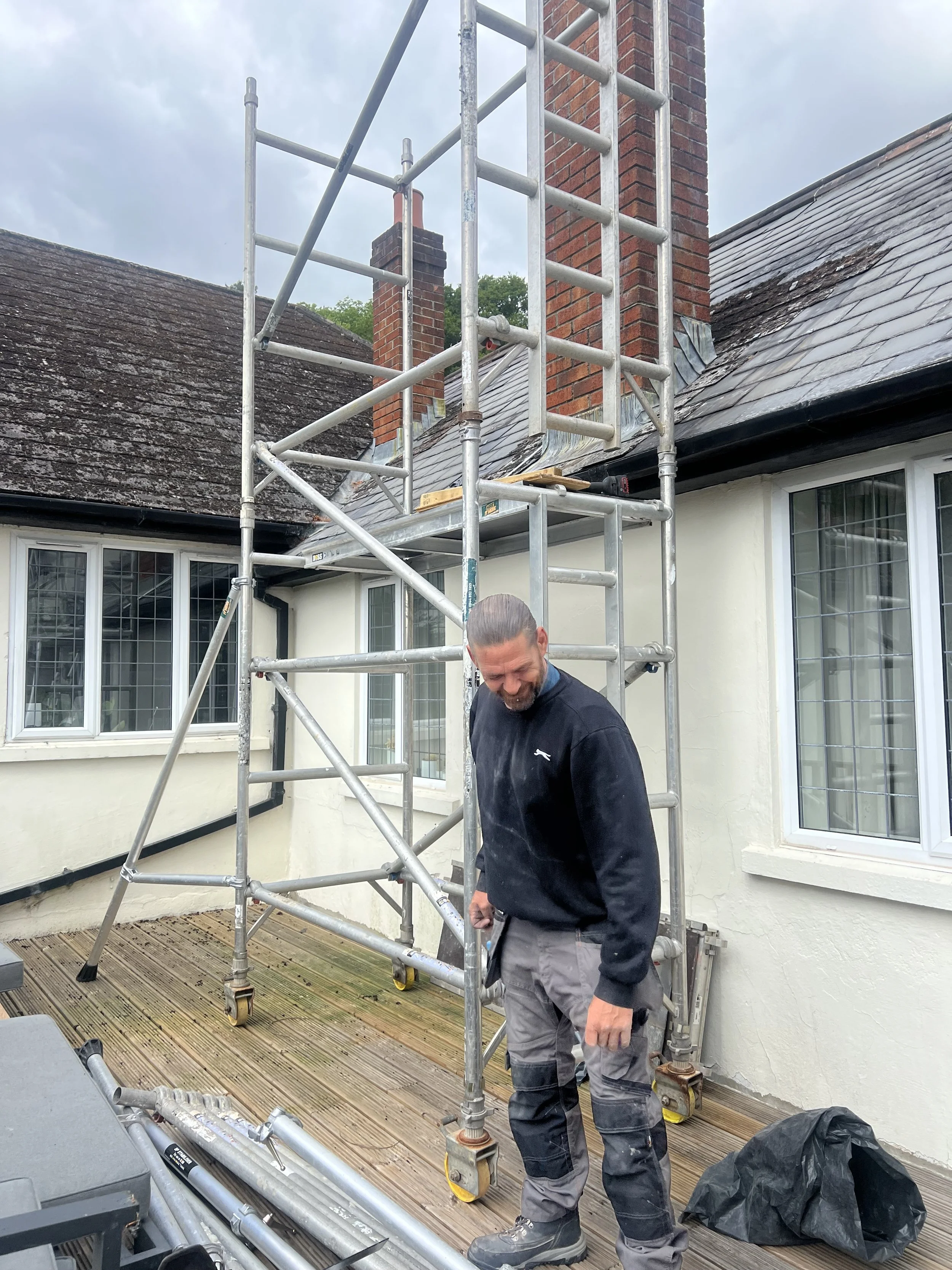 Repointed ridge tiles completed by Apex Roofing