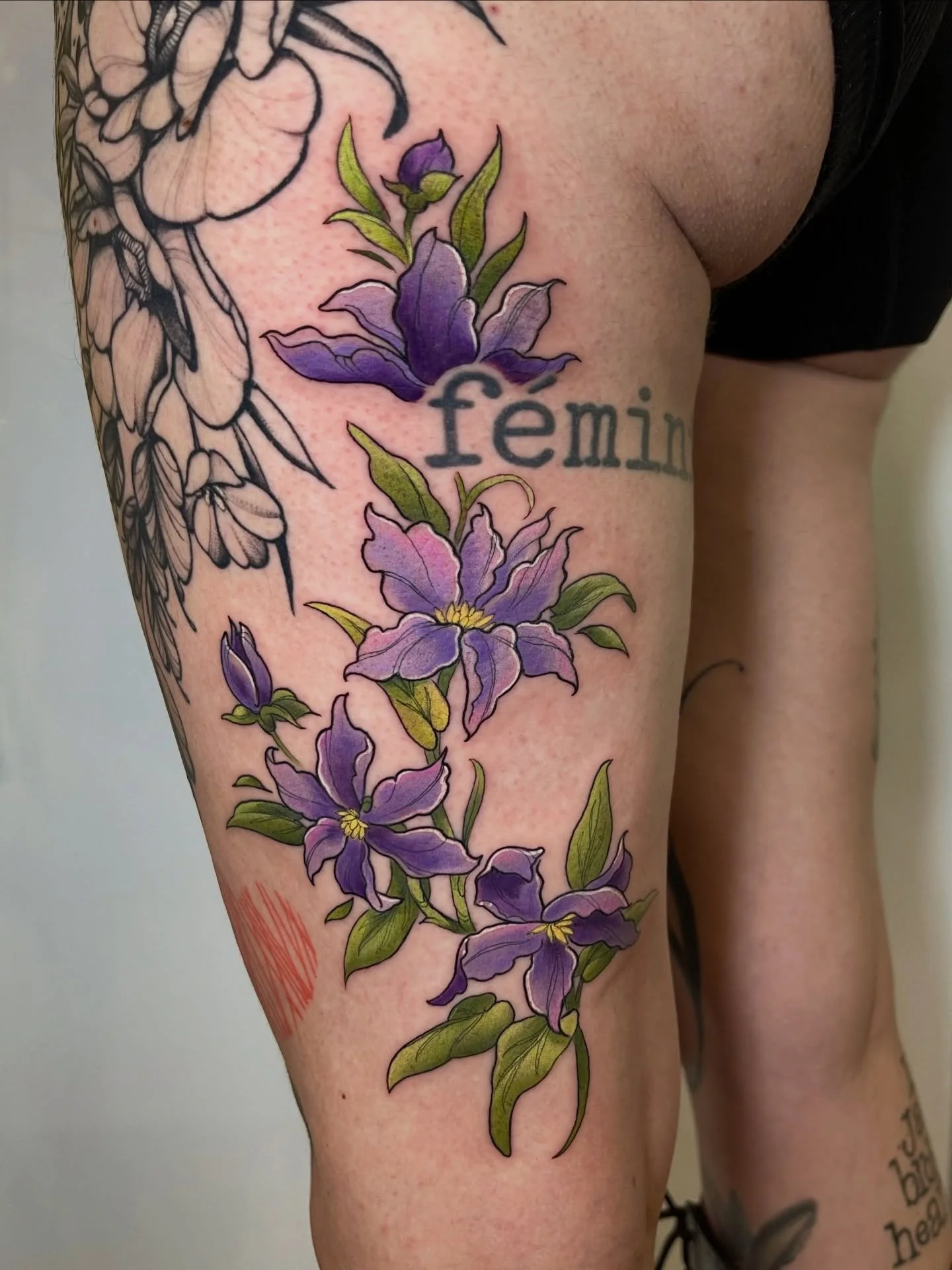 Projet Cl&eacute;matites pour Manon 💖

C&rsquo;&eacute;tait un flash qu&rsquo;on a retravaill&eacute; lors du @quimpertattooshow pour qu&rsquo;il se pose tout parfaitement entre ses tatouages d&eacute;j&agrave; existants. 

J&rsquo;en profite pour v
