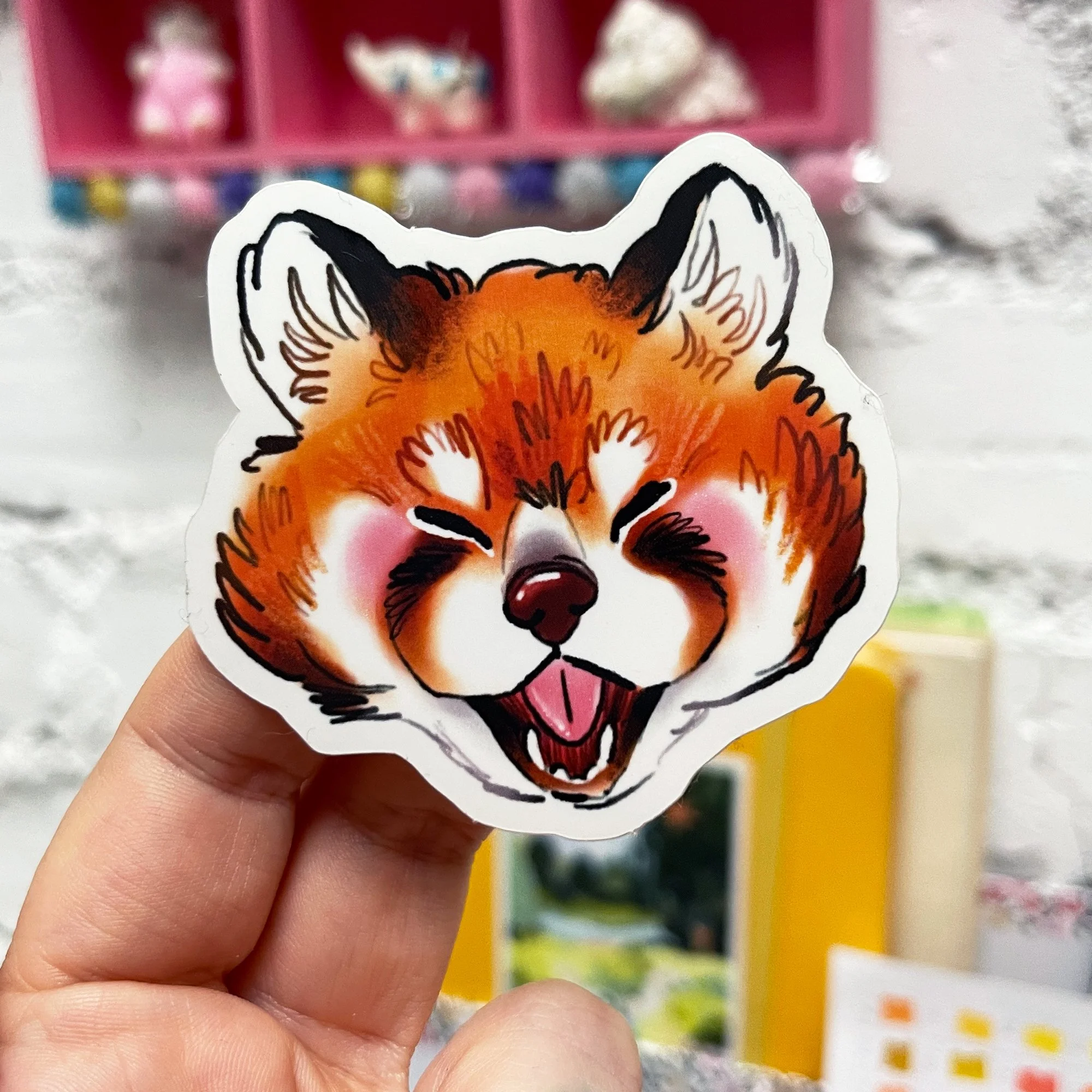 sticker panda roux