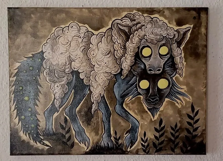 Lobo con piel de cordero
30x40cm