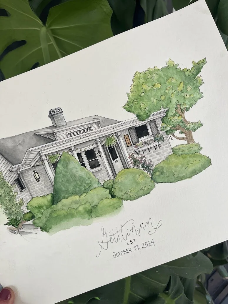 Watercolor House Portrait