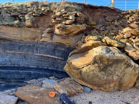 Soft sediment folds, Kingsbarns, Fife, Scotland