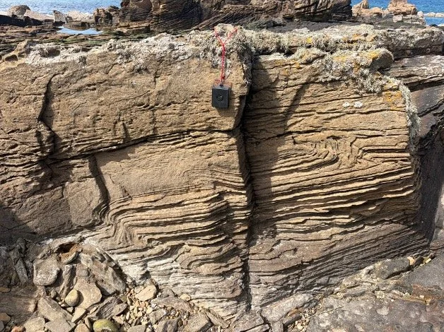 Soft sediment faults &amp; their folds in Hopeman Sandstone, Moray
