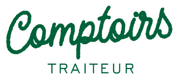 Logo de Comptoirs Traiteur avec texte stylisé et moderne.