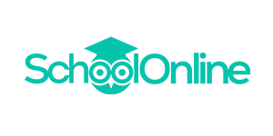 SchoolOnline logo with a graduation cap on top of the letter 'h'