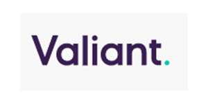 The Valiant logo with the word 'Valiant' in purple text and a small green dot