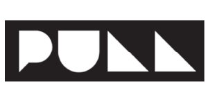 Black and white logo with the word 'PUMA' in stylized block letters.