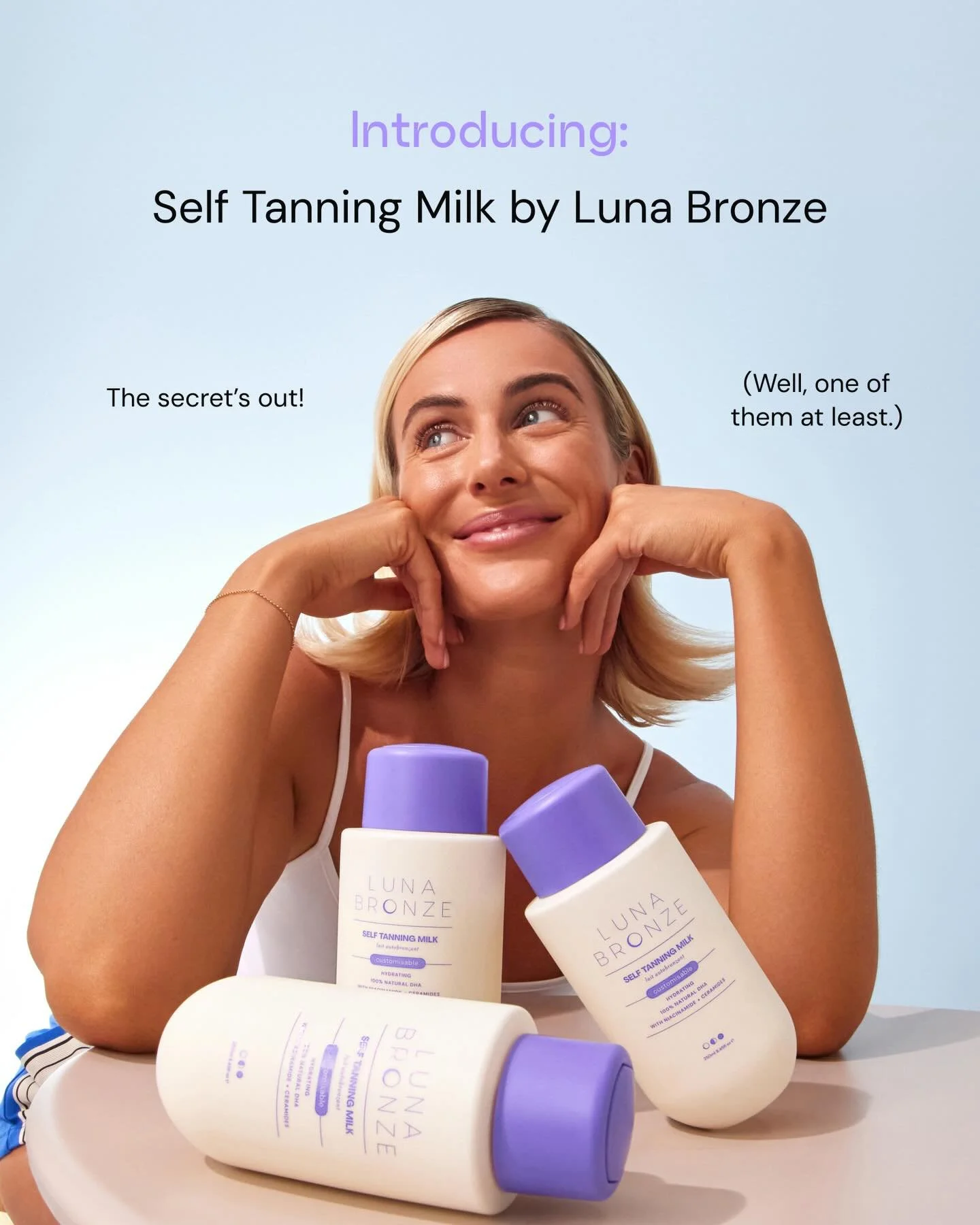Now this was a lot of fun. A juicy strategy &amp; thirst-quenching messaging to launch the newest (and dewiest) skincare-slash-self tan.

The client: @luna_bronze 
The strategy: @orangejuicelane 
The copywriting: @naughtynancy._