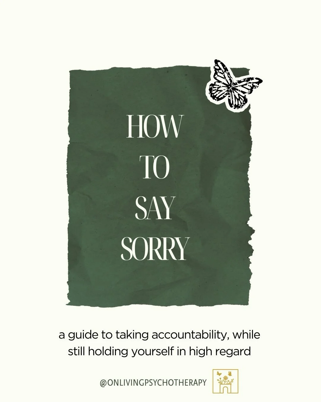 A guide to taking accountability while still holding yourself in high regard 🦋 

#repair #relationships #accountability #mentalhealth #therapy