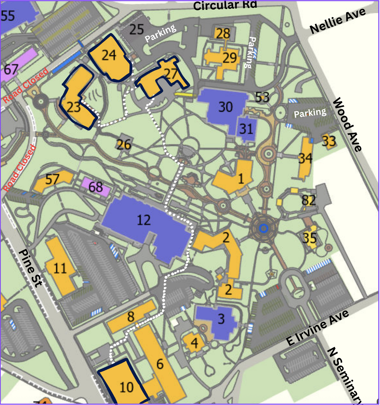 map of UNA campus
