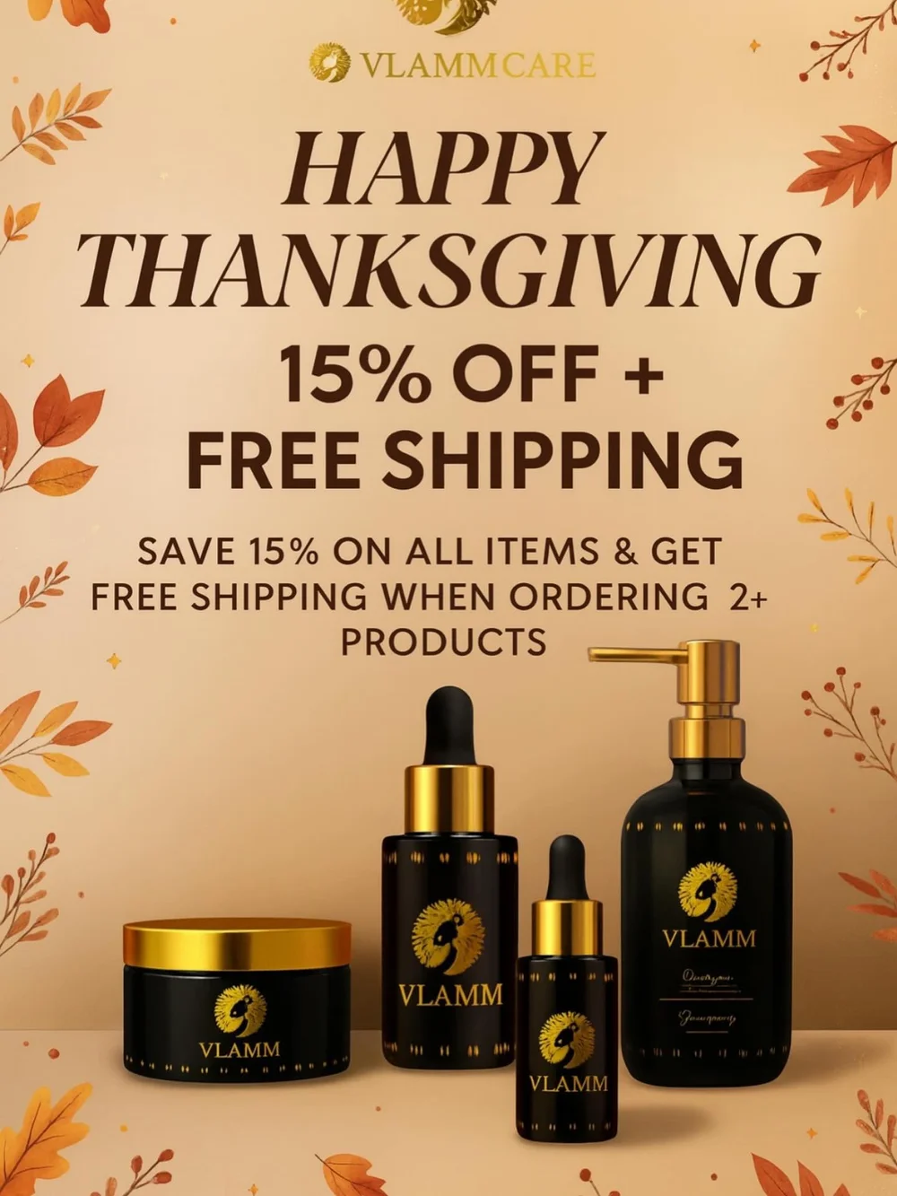 VlammCare — Happy Thanksgiving, 15% off plus free shipping