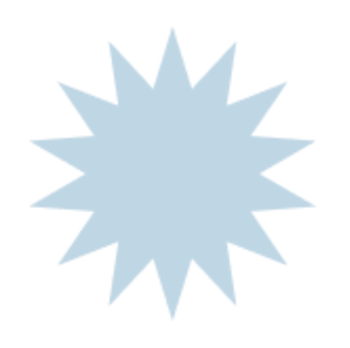 Light blue starburst shape on a white background