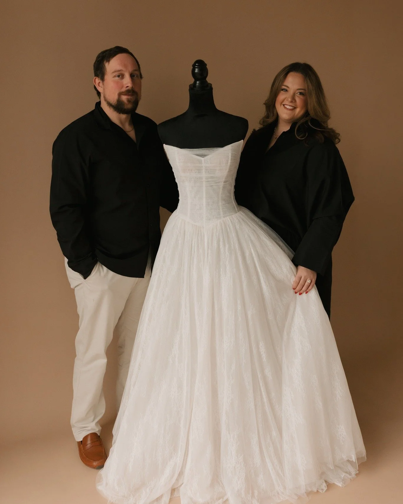 Hi everyone! We&rsquo;re Ashlianna and Tim, the owners of AM Bridal. What started as a dream to bring a more thoughtful and elevated bridal experience to our hometown has grown into a vision of creating a space where every bride feels celebrated, con