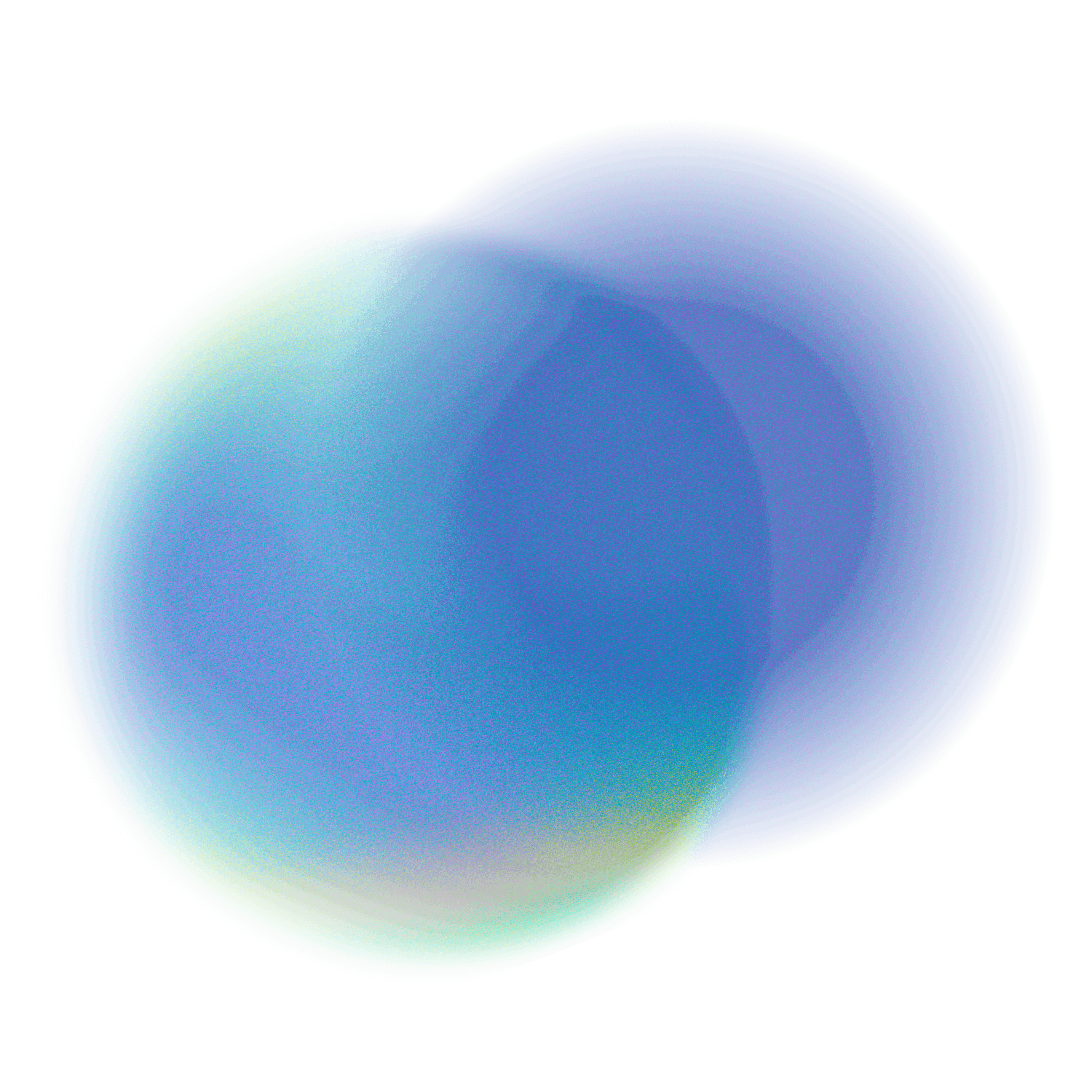 Digital abstract art featuring a large blue and green glowing bubble with a black background.