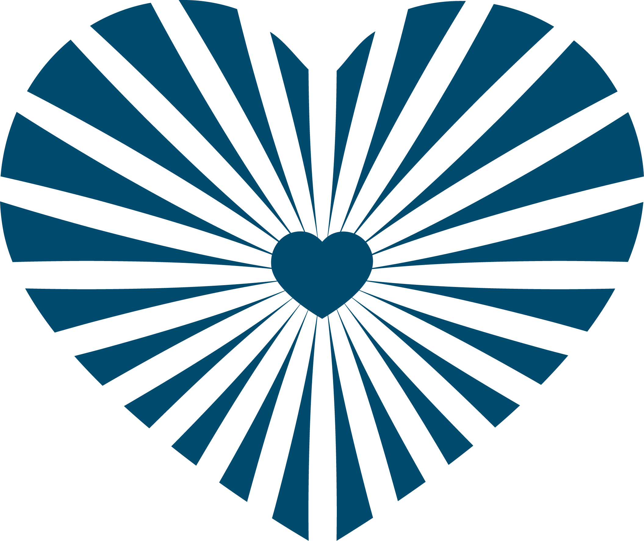 Stylized heart with radiating lines from the center, symbolizing connection, unity, and the expansion of love and awareness