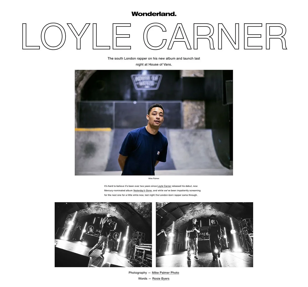 Loyle Carner Vans Wonderland Campaign