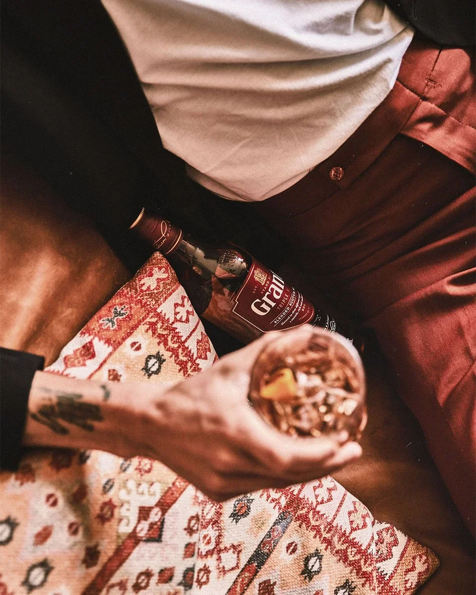 Grant's Whisky summer autumn and spring stills campaign, house party, dinner party with friends and family