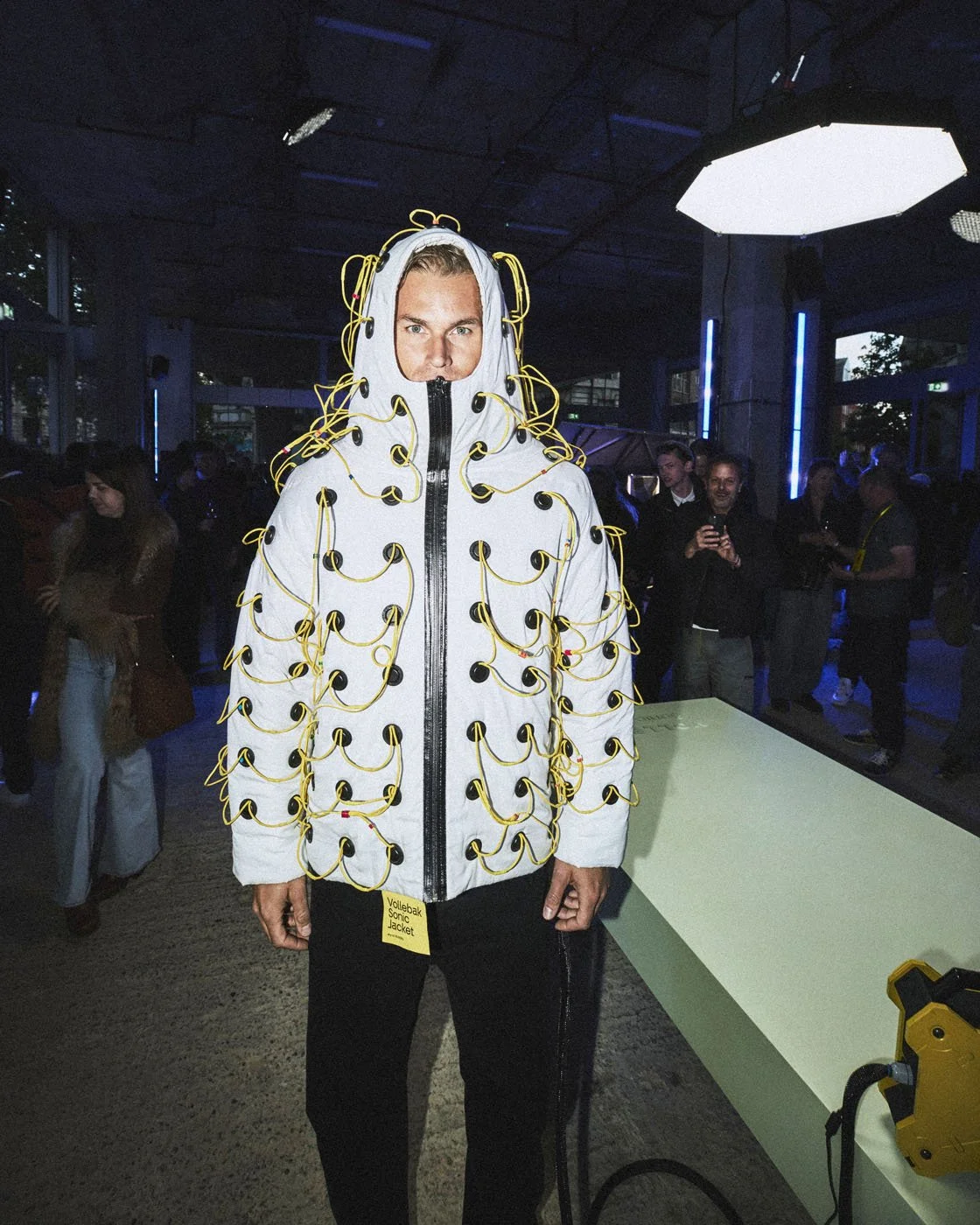 Vollebak Spaceshop launch in covent garden with the worlds first sonic jacket, with ezra collective's femi koleoso