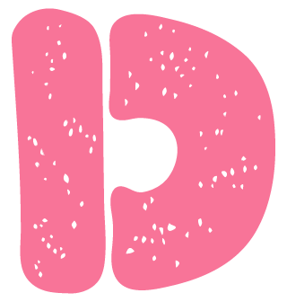 donut dip icon, pink d logo, donuts