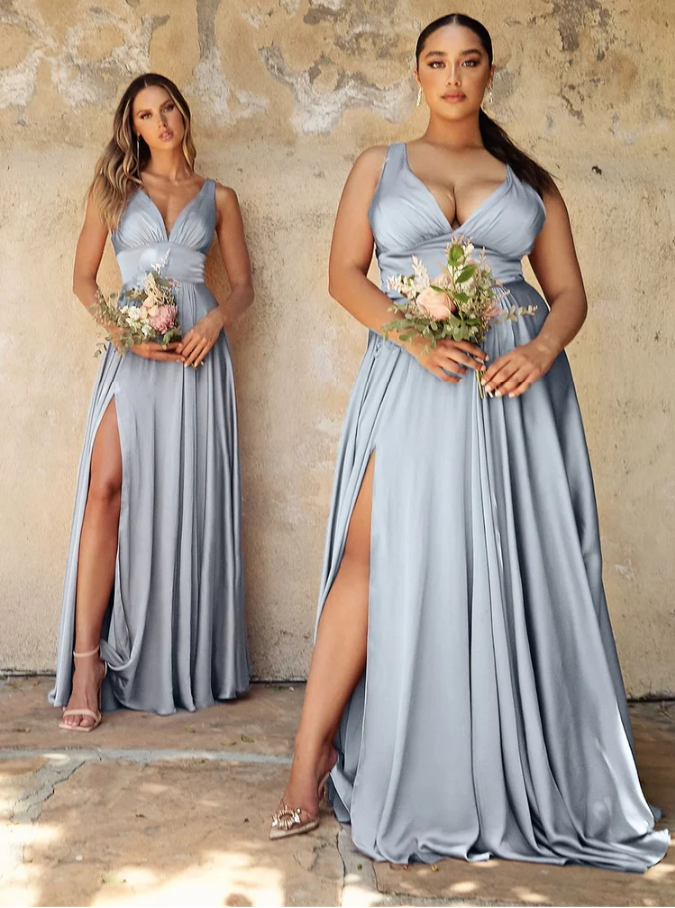 7469 SATIN A-LINE DRESS comes I