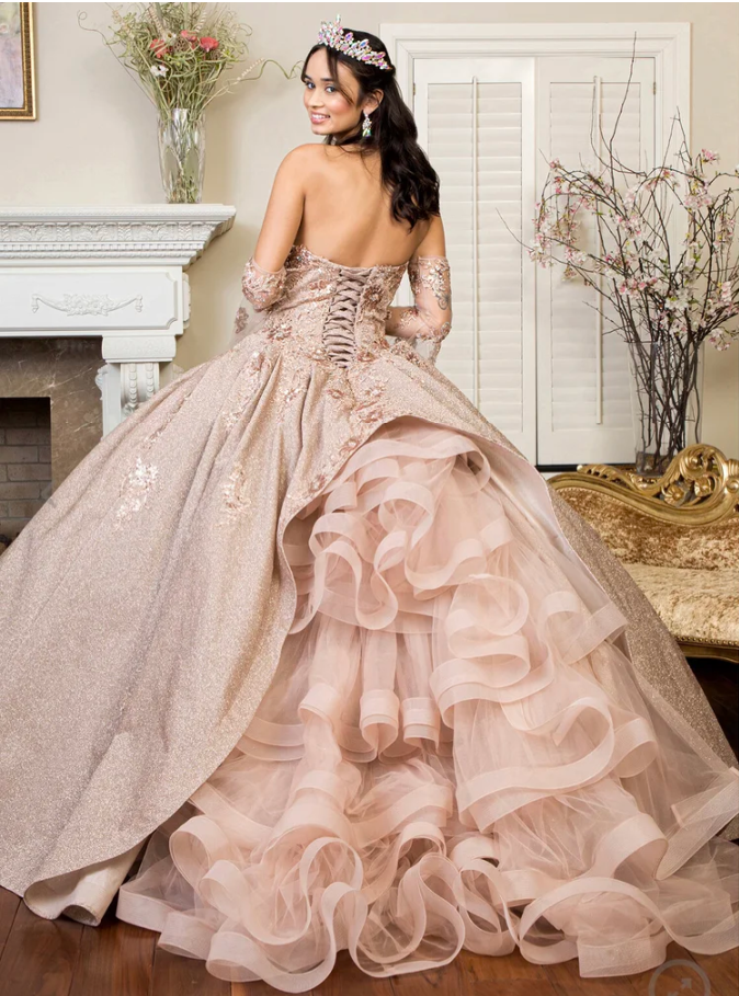 GL1912 Sweethearted Ruffle Tail Quinceanera Dress