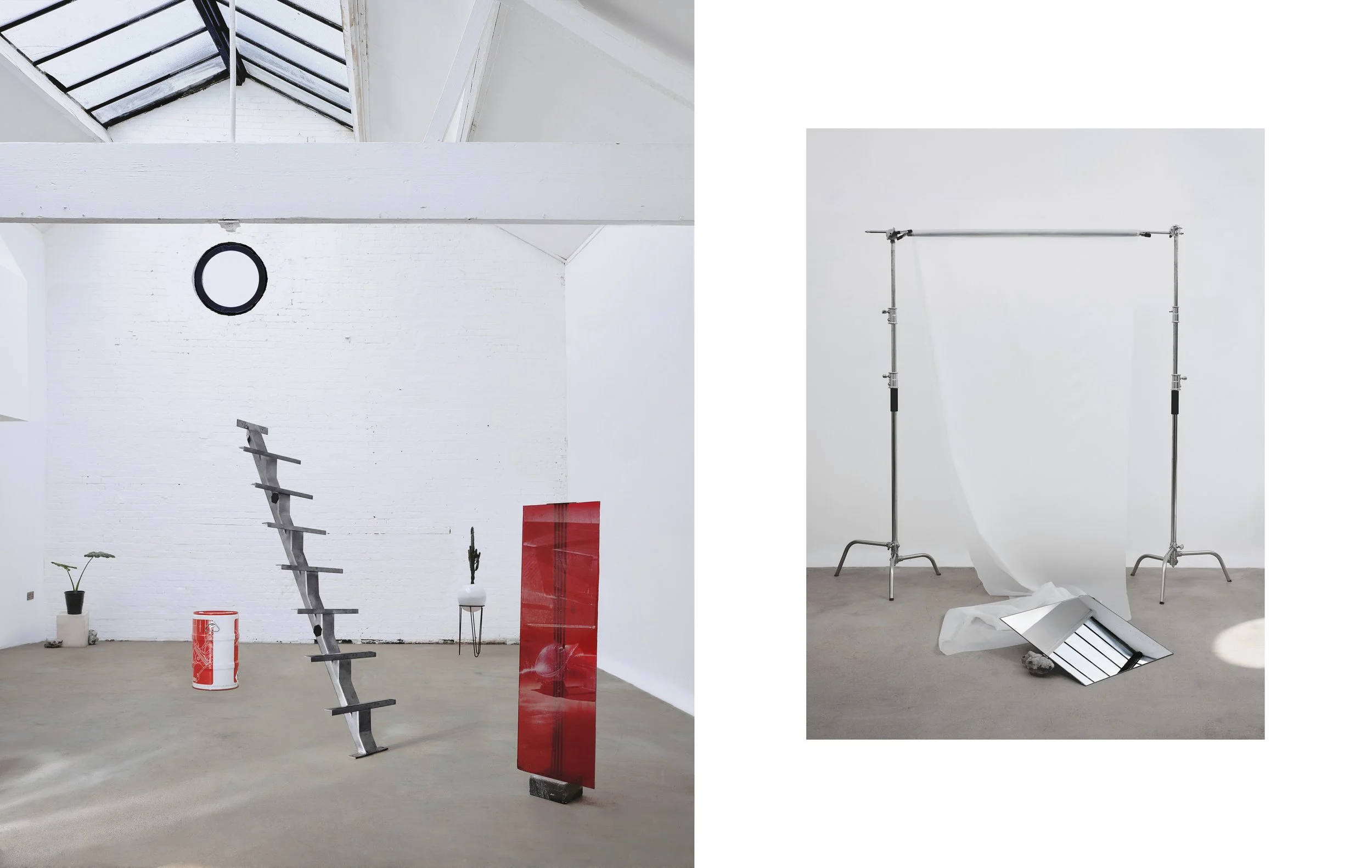 Art gallery-style warehouse space in Hackney, London, with white walls and industrial features
