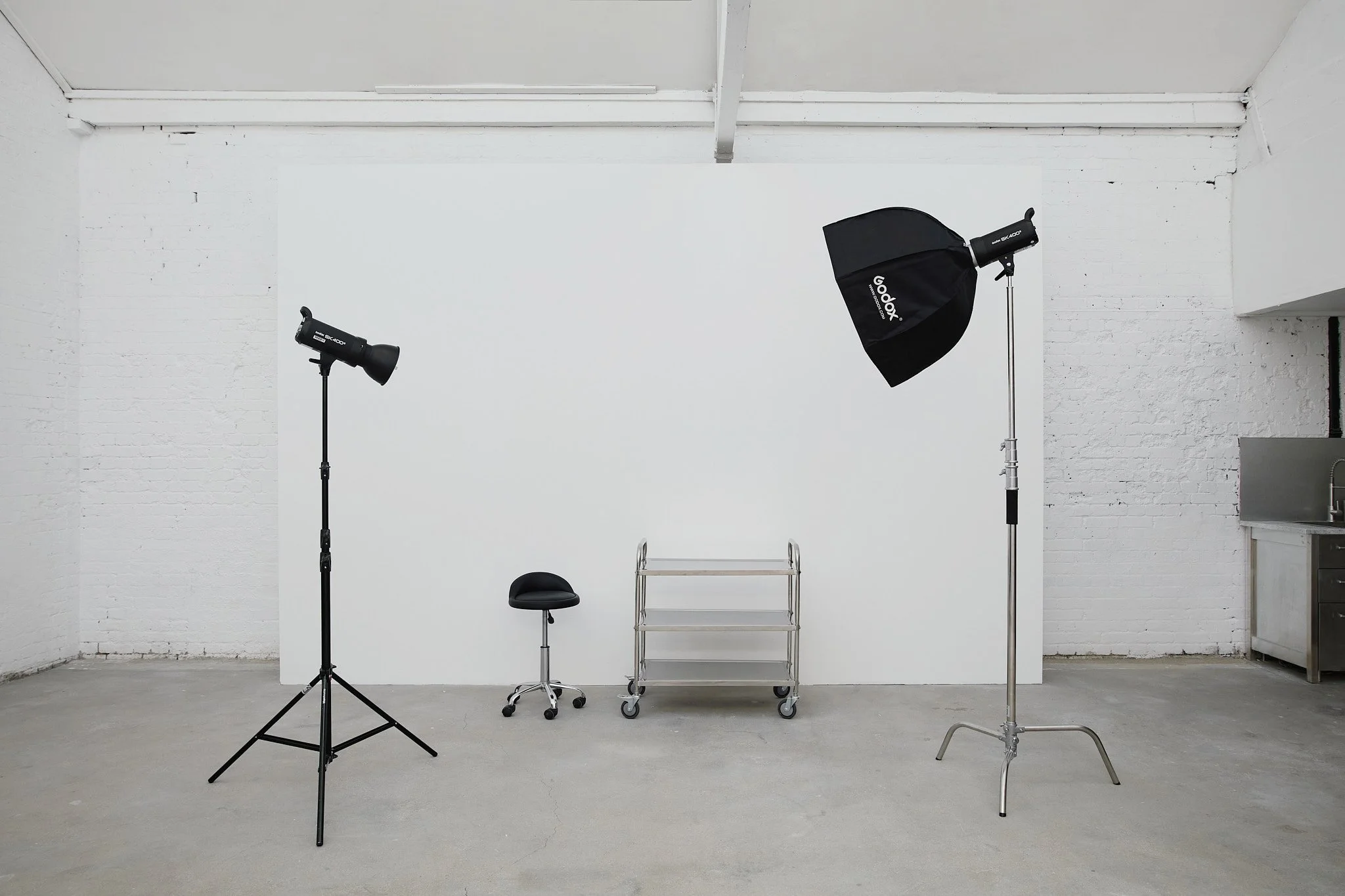 High ceiling loft photography studio in Hackney, London, ideal for professional shoots and film