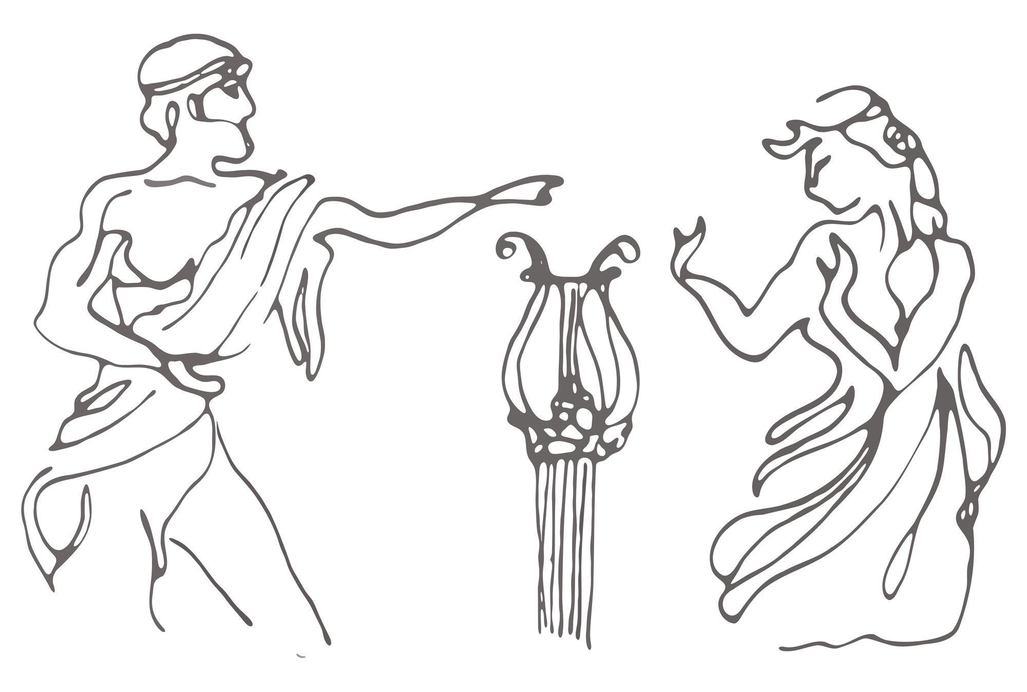 Swords Stables classical figures with lyre symbol