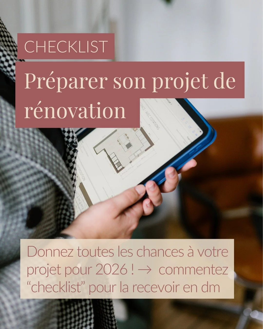 Donnez toutes les chances &agrave; votre projet pour 2026 ! &rarr;  commentez &ldquo;checklist&rdquo; pour  recevoir en dm un document qui vous aidera &agrave; lancer votre projet de r&eacute;novation dans de bonnes conditions! 🥰
