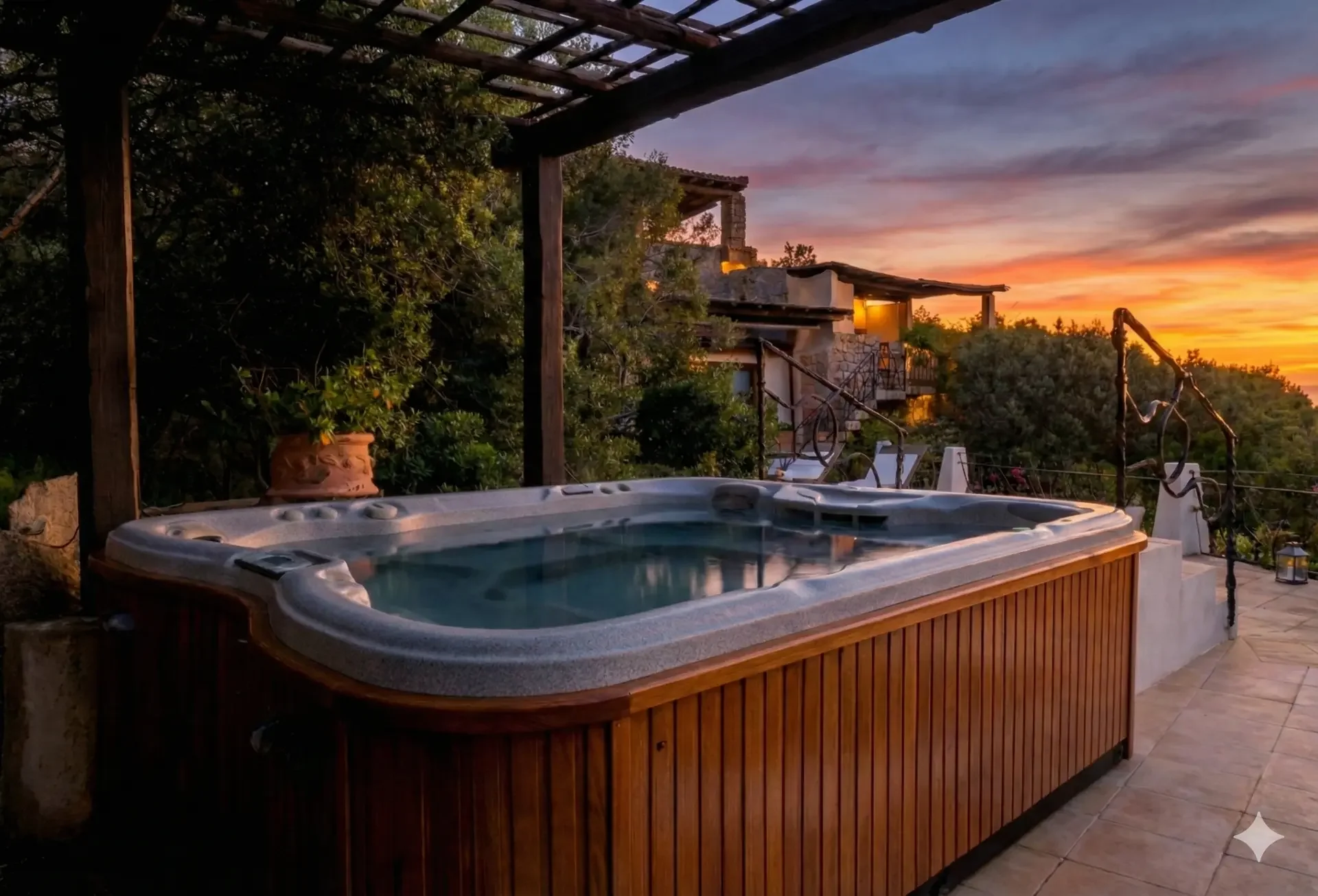 Idromassaggio esterno villa SoleLuna Porto Cervo Sardegna