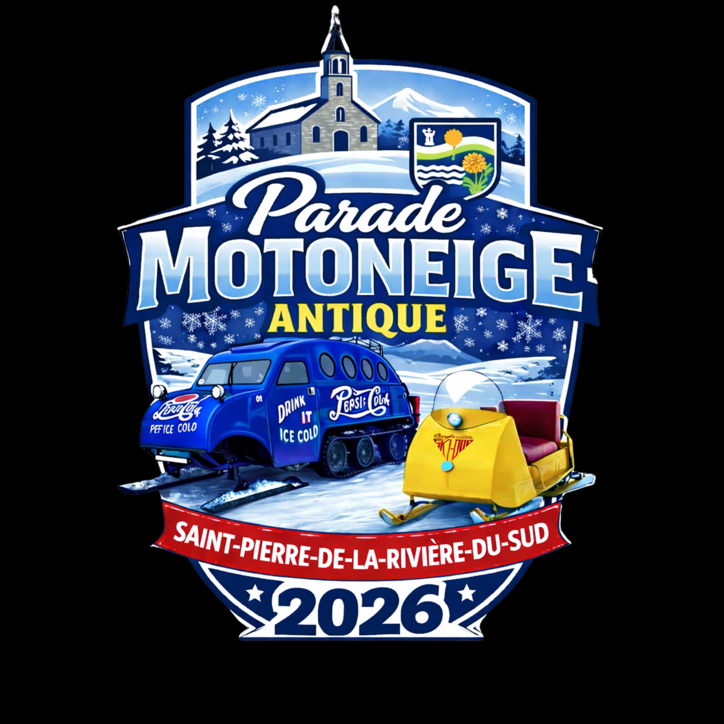 Parade de motoneiges antique et autoneiges snowmobile