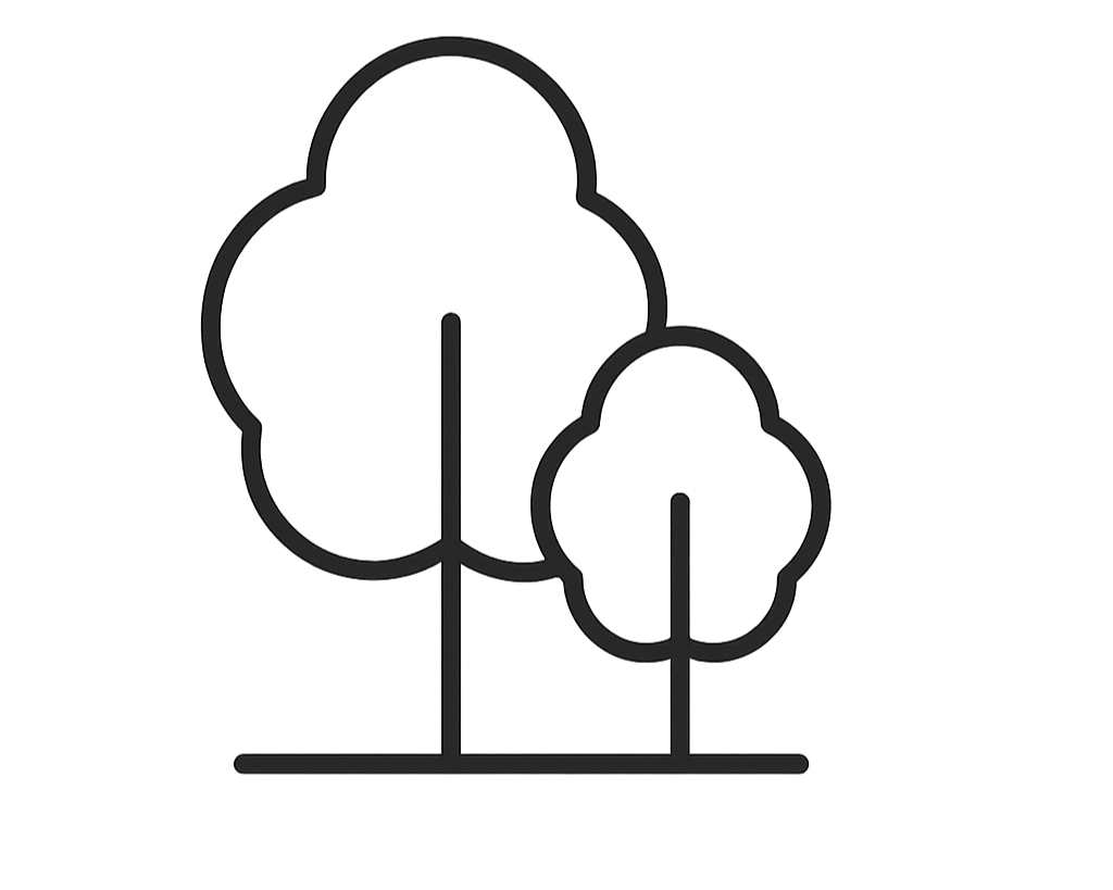 Symbol für professionelle Baumpflege im Garten- und Landschaftsbau