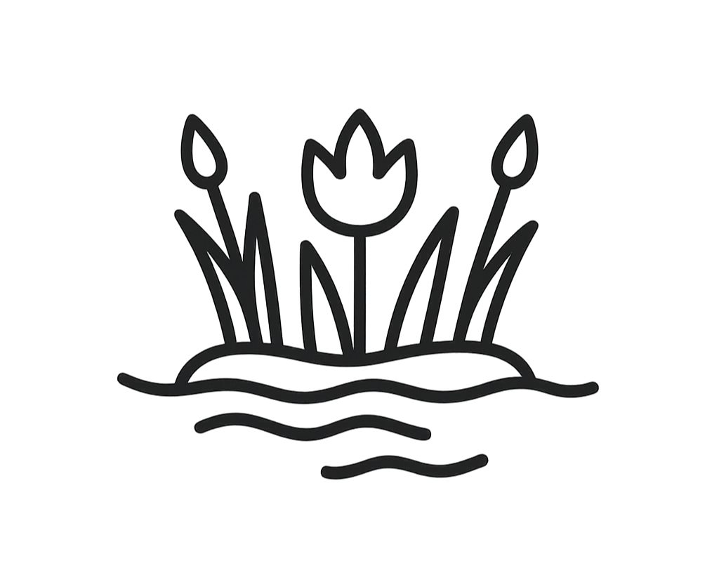 Symbol für Schwimmteichpflege und Pflege von Wasseranlagen im Garten