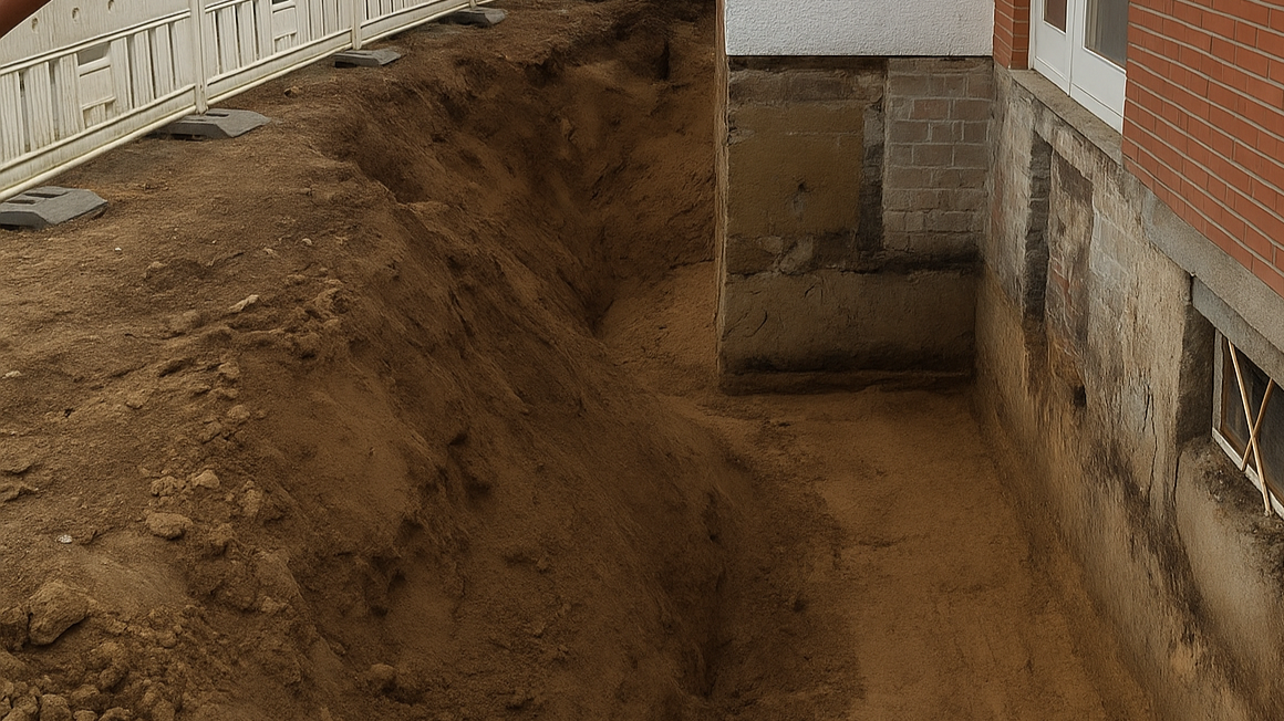 Erdarbeiten zur Vorbereitung von Garten- und Landschaftsbauprojekten