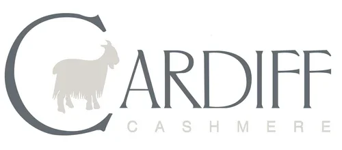 Logo for Cardiff Cashmere featuring a stylized goat and the text 'Cardiff Cashmere'.
