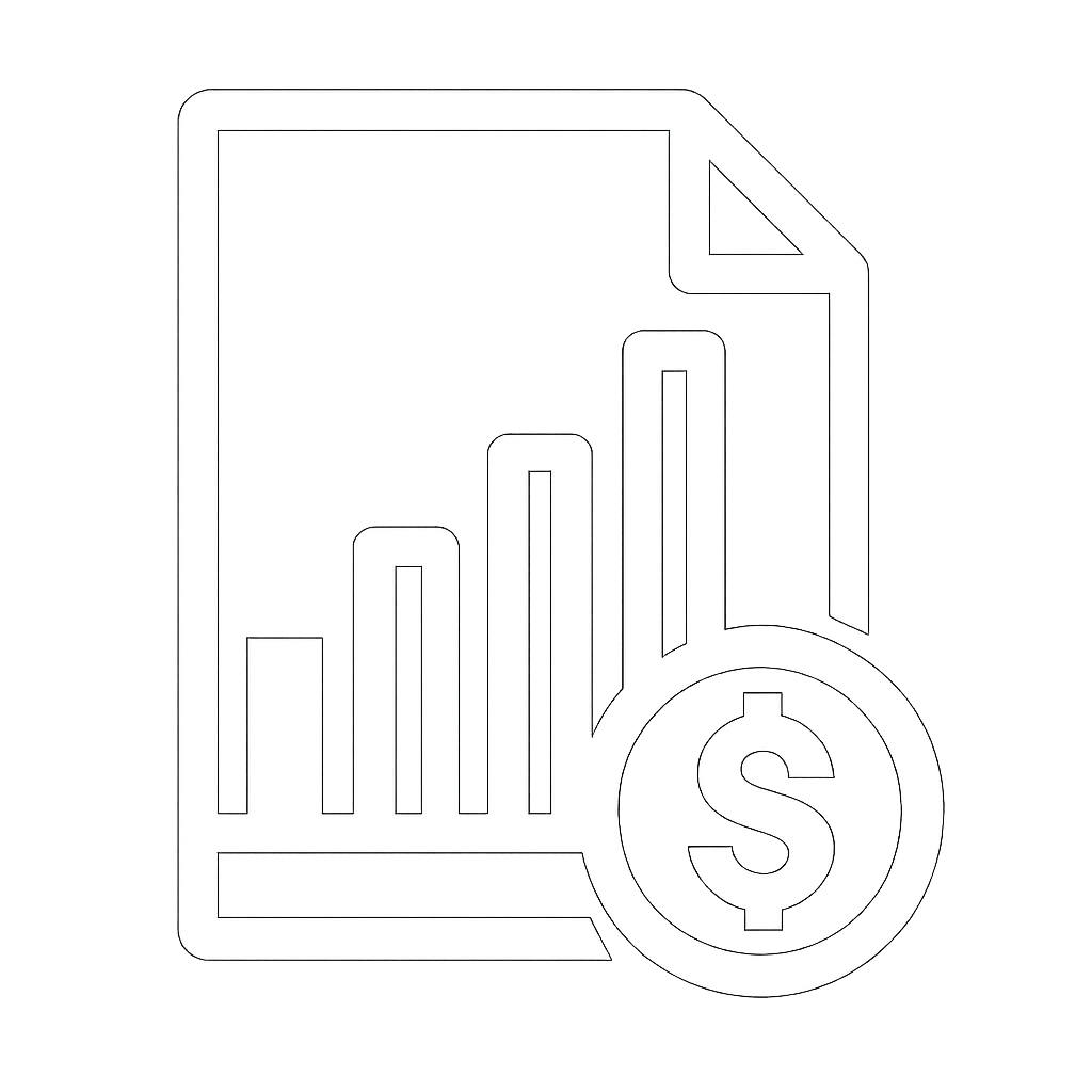 Line graph on a smartphone with a dollar sign symbol.