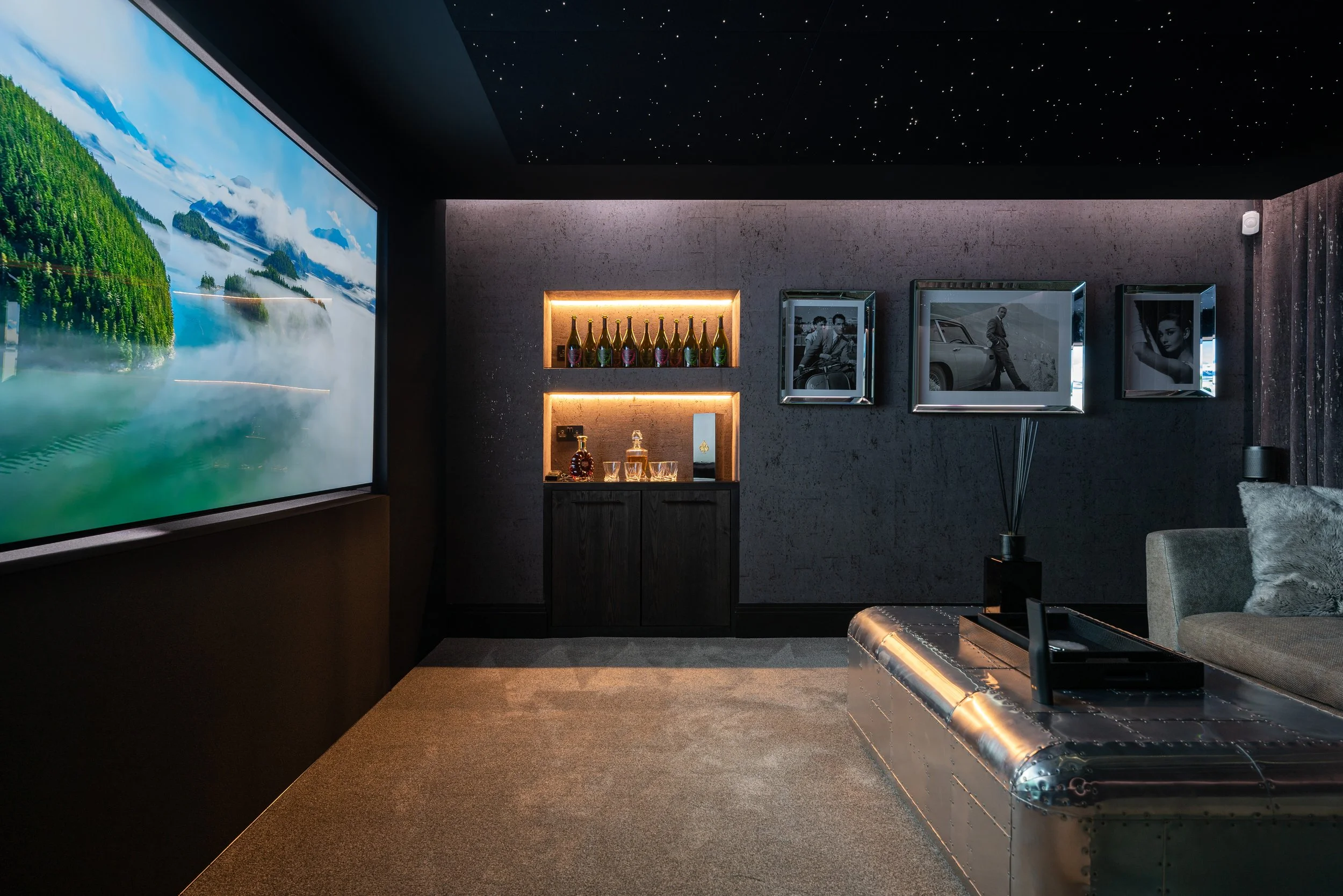 media room entertainment space