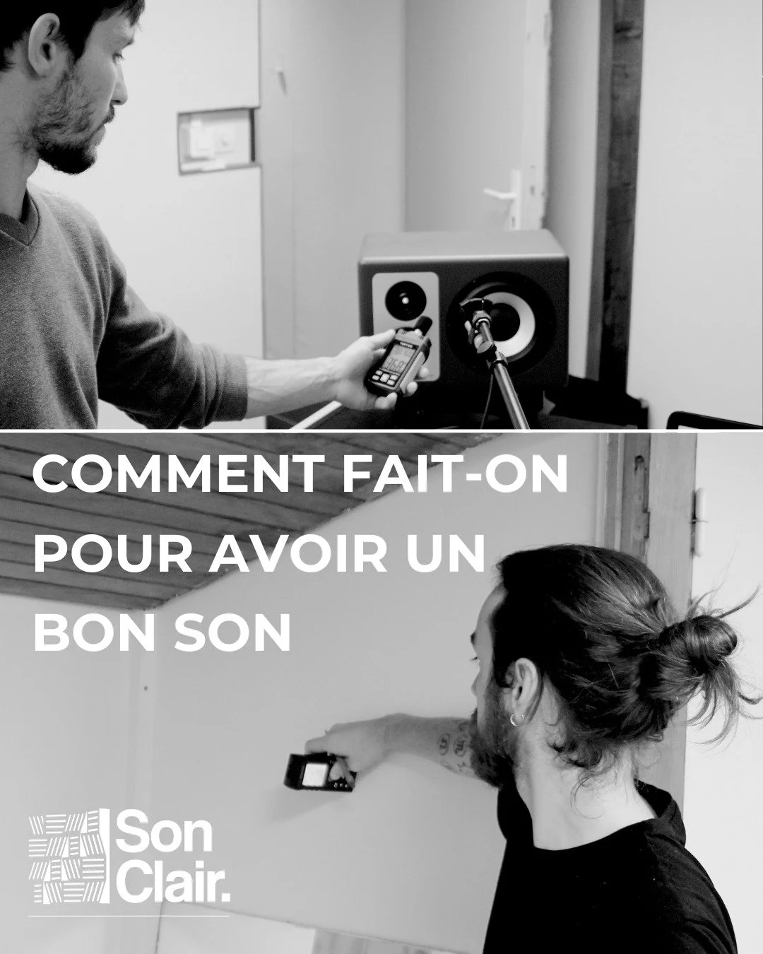 Mesure &bull; Analyse &amp; Conseil &bull; Correction &bull; Calibration &bull; Isolation

Son Clair est une entreprise n&eacute;e de la rencontre entre un acousticien&ndash;physicien du son et un technicien&ndash;r&eacute;gisseur son, tous deux pass