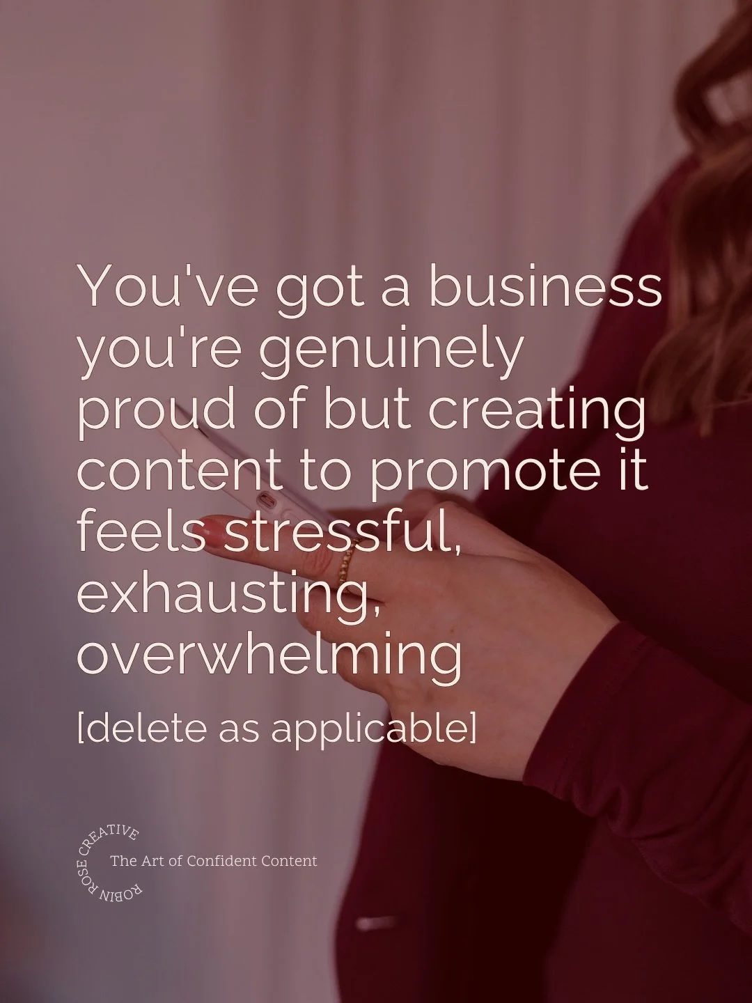 The Robin Intensive was designed to take away the &ldquo;I don&rsquo;t know what to post&rdquo; problem for good, leaving you with a confident content plan that genuinely feels easy to implement.

This is for you if:

💙 You&rsquo;ve been posting wit