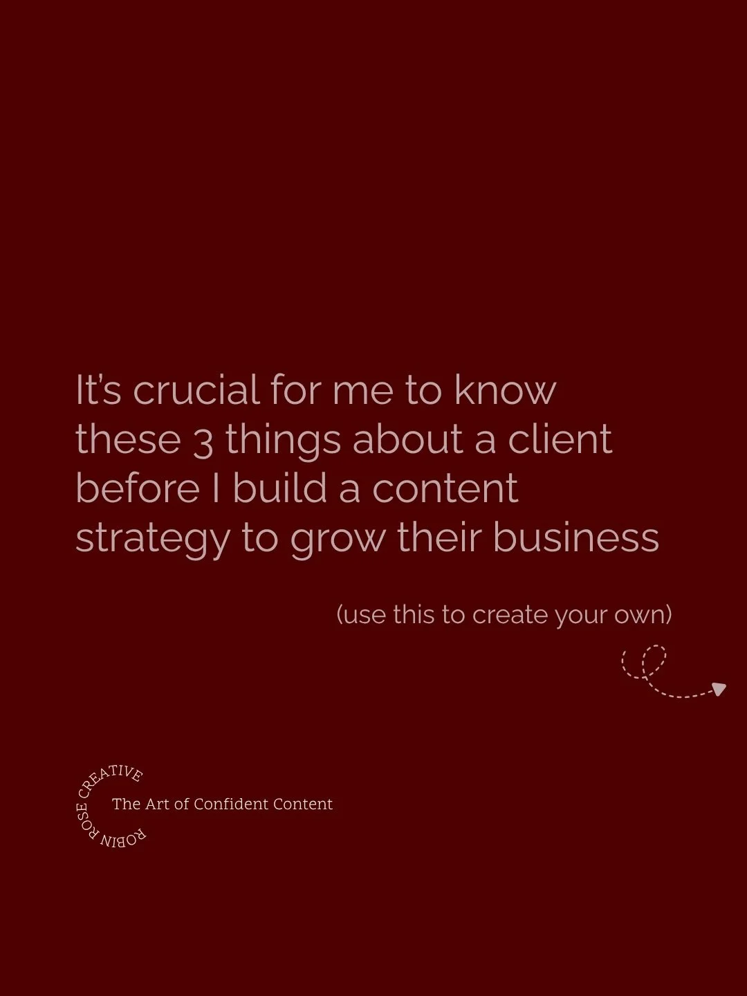 Whether you&rsquo;re keen to build your own content strategy or would rather have it done for you, these 3 things are crucial for you to know 👀 

If you&rsquo;re new here, hi, I&rsquo;m Rebecca (not Robin or Rose), and I build bespoke content strate